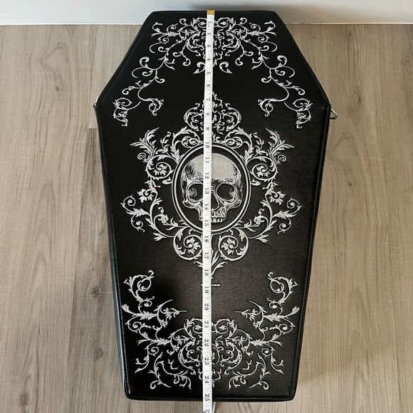 Widow x Dolls Kill whatnot Exclusive Black white Coffin skull Bag/backpack - Picture 7 of 10